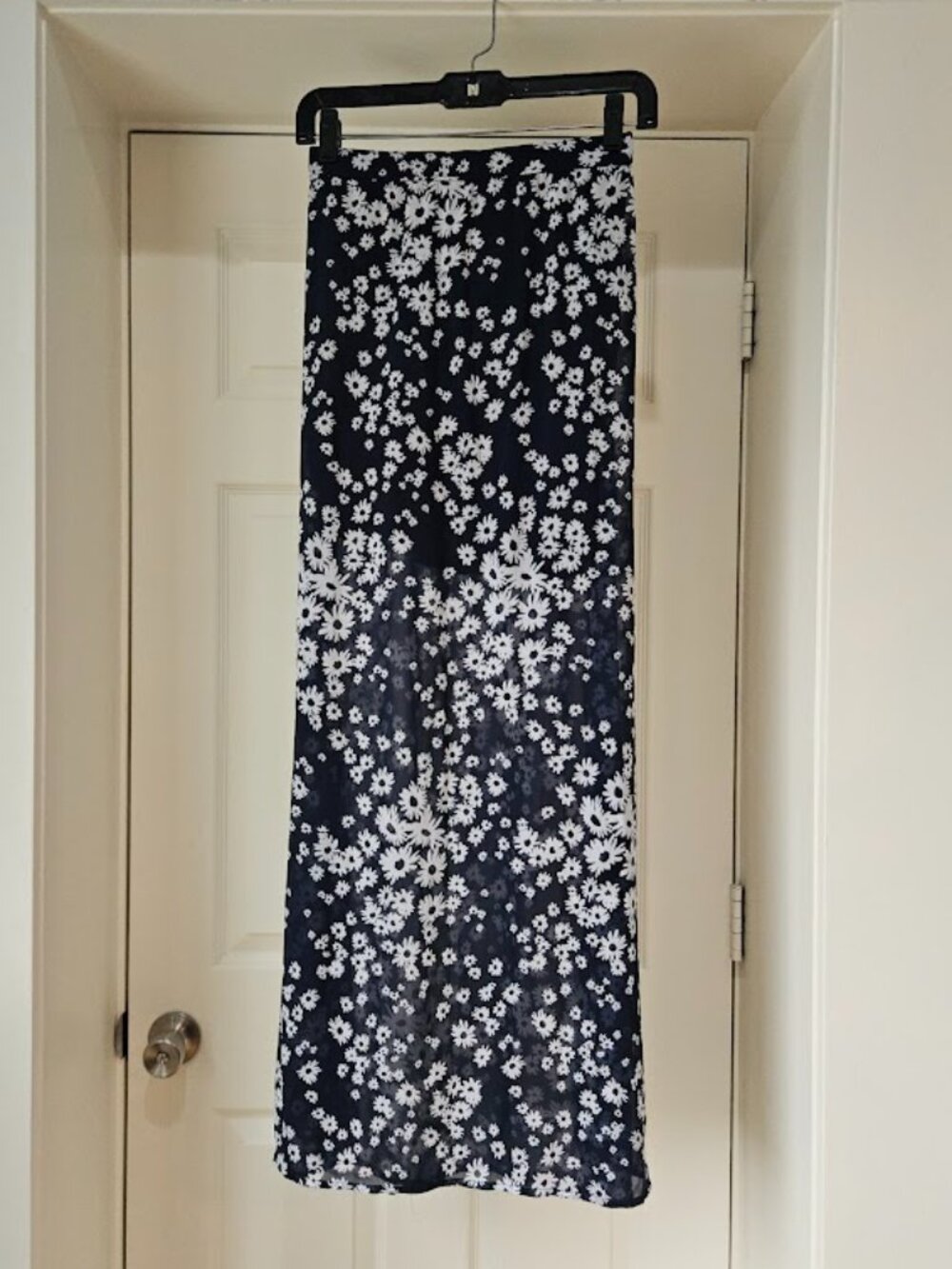Hollister Navy Blue Cottagecore Floral Flower Maxi Long Skirt Coquette Fairycore
